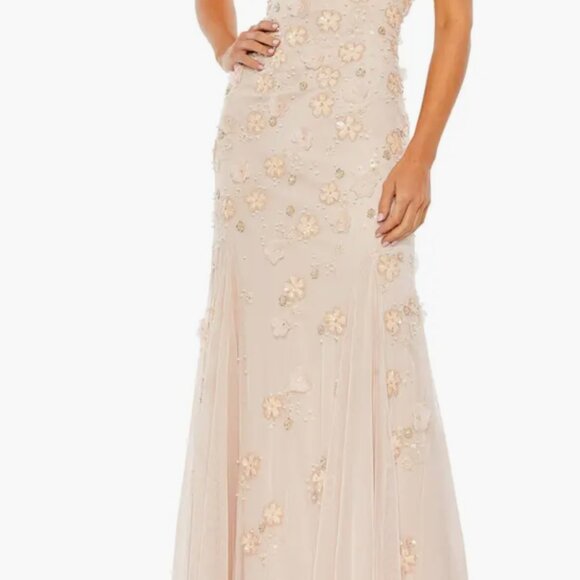 Mac Duggal Pink One Shoulder Gown size 4